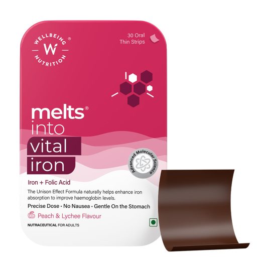 Wellbeing Nutrition Melts® Vital Iron Oral Strips — Iron AB Fortis, Folic Acid, Acerola Cherry,Pumpkin Seeds,Magnesium & Zinc (30's)