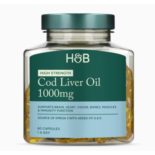 Holland & Barrett Cod Liver Oil 1000mg SFG Caps 60's
