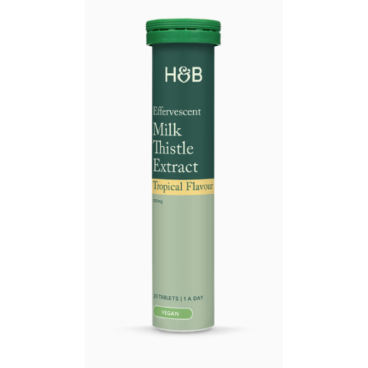 Holland & Barrett Effervescent Milk Thistle Extract 100mg Tropical Flavour Tabs 20’s