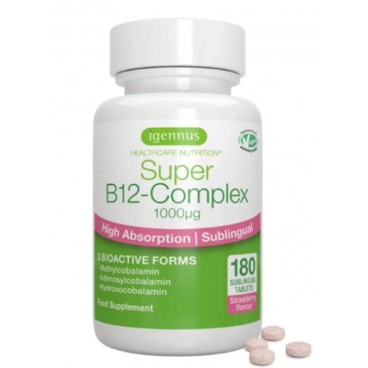 Igennus Healthcare Nutrition Super Vitamin B12 1000mcg Sublingual Tabs (180's)